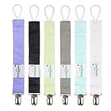 Babygoal Pacifier Clips, 6 Pack Pacifier Holder for Boys and Girls Fits for Most Pacifier Styles & Baby Toys and Baby Gift 6MP15