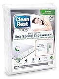 CleanRest PRO Box Spring Encasement - Ultimate Defense Against Allergens, Dust Mites, and More - Water Resistant, MicronOne Allergen Barrier, Zip-N-Click (Twin XL)