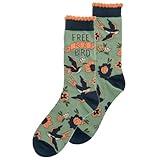 Karma Daisy Crew Socks - Cute and Funny Socks for Women - Bright and Colorful Designs - One Size Fits Most - Sparrow