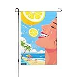 Lemon Lips2 Garden Flag 12 X 18 Inch Double Sided Outside Outdoor Small Garden Flag For Daily And Holiday Decoration