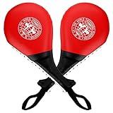 Frcctre 2 Pack Taekwondo Kick Pads, Durable Striking Kick Pads, Kicking Target Pads Punching Paddles for Tae Kwon Do Karate Kickboxing Martial Arts Training, 15 x 7.5, Red