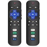 2 Pack Replacement Remote Controls Compatible with Roku Smart TV, Infrared Remotes for TCL/Hisense/Sharp/Philips/Onn/Element/Insignia Roku TV (Not Compatible with Roku Stick, Box or Speaker)
