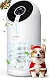 MOOKA Air Purifiers for Home Large Room up to 1095ft², H13 HEPA Filter Air Cleaner for Pets Bedroom Remove Smoke Dust Pollens Dander, Room Air Purifier with Timer Lock 4 Modes Night Light, M02