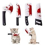 Potaroma 4Pcs Cat Toys, Horror Knife-Shaped Kitten Catnip Crinkly Sound Toys, Indoor Exercise for All Cat Breeds 6.5 Inches