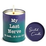 Birthday Gifts for Women, Funny Birthday Candles for Her, Mom, Best Friends, Girlfriend, Coworkers, Sister, Mother's Day, Christmas, Birthday Day Gifts, My Last Nerve, Lavender Candles(10oz)