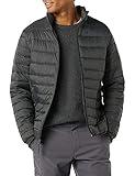 Amazon Essentials Men's Packable Lightweight Water-Resistant Puffer Jacket (Available in Big & Tall), Dark Grey, Large