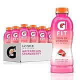 Gatorade Fit Electrolyte Beverage, Healthy Real Hydration, Watermelon Strawberry, 16.9.oz Bottles (12 Pack)