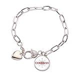 Southeast Northwest Compass Heart Chain Bracelet Jewelry Charm Fashion