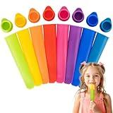 RAINFLOW 8 PCS Silicone Popsicle Molds-Silicone Ice Pop Molds for Kids,Reusable Popsicle Tubes with Lids & Drip-Free Design,Perfect for Homemade Yogurt Sticks, Juice, Ice Candy, Snacks.