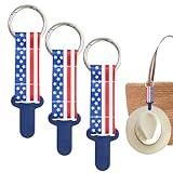 YVTTOX 3 Pack Hat Clip for Travel on Bag, Vacation Essentials Accessory for Travel Handbag Backpack Luggage, Beach Straw Hat Carry Clip (Flag)