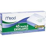 Mead #10 Envelopes, Security Printed Lining for Privacy, Press-It Seal-It Self Adhesive Closure, All-Purpose 20-lb Paper, 4-1/8" x 9-1/2", White, 45 per Box (75026)