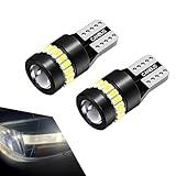 Dogary 2 PCS T10 Car LED Bulb, IP68 Waterproof 18SMD 3014 1SMD 3030 Chipset Side Marker Light, Plug and Play 360 Degree 155 Lumens Super Bright Width Light, Universal Flat Foot Lamp (White)