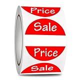 2 Rolls Sale Price Stickers 1" Round Discount Price Tags Stickers Adhensive Paper Price Labels for Retail Store, 500 Labels Per Roll