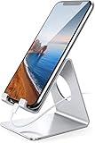 Lamicall Cell Phone Stand, Desk Phone Holder Cradle, Compatible with Phone 12 Mini 11 Pro Xs Max XR X 8 7 6 Plus SE, All Smartphones Charging Dock, Office Desktop Accessories - Silver