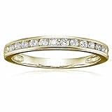 Vir Jewels 1/4 carat (ctw) Diamond Wedding Anniversary Band for Women, Half Eternity Round Diamond Engagement Ring 14K Yellow Gold Channel Set 0.25 cttw, Size 7.5