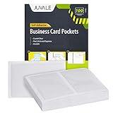100-Pack Clear Business Card Pockets Holders 3.54x2 in, Self-Adhesive Top Load Plastic Protector and Sleeves Labels, Bulk Set for Storage, Organization, Labeling