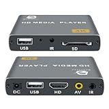 ByDiffer 4K Digital Media Player, TV MP4 Video Player for USB Drives and SD Cards, Ultra HD, H.265/HEVC, Digital Signage, Looping and Auto Playback, HDMI and AV Output (Grey)