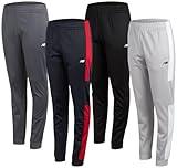 New Balance Boys’ Sweatpants – 4 Pack Active Tricot Jogger Sweatpants – Performance Track Pants with Pockets for Boys (4-20), Size 5-6, Lead/Black