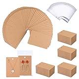 ovsor 500 Pcs Earring Display Cards - Necklace Packing Card with 500 Pcs Bags, for Earrings Necklace Jewelry Display Packaging, DIY, Craft, Retail