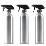 Safe Housekeeping 20oz Aluminum Metal Spray Bottles (3-Pack) - Household Cleaners, Restaurants, Automotive, Hair Stylist, Water, BBQ, Refillable Metal Spray bottles