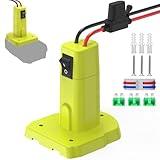 1 Pack Power Wheel Adapter for Ryobi 18V Battery, Upgraded Battery Converter Kit with Switch, Fuse & Wire Terminals, 12 AWG Wire, Power Connector for DIY RC Car Toys Robotics