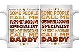 MONIZILUCKY Father's Day Customer Account Specialist Mug - Most Important Call Me Daddy, 11oz White Ceramic Coffee Mug