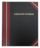 BookFactory Lab Notebook Laboratory Notebook - Professional Grade - 96 Pages, 8'' x 10'' (Ruled Format) Black and Burgundy Imitation Leather Cover, Section Sewn Hardbound (LRU-096-SRS-A-LKMST1)