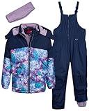 Pink Platinum Girls' Snowsuit - Water Resistant Winter Jacket and Ski Bib Overalls (2T-16), Size 10-12, Navy