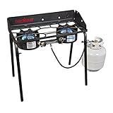 Camp Chef Explorer Two-Burner Stove - Portable Camping Cooking Stove for Outdoor Cooking - 448 Sq In Cooking Area - 14"