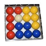 TGA SPORTS Billiard Balls Red, Yellow &Blue Standard Pool Ball Set - 2-1/4 Inch