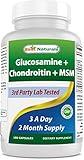 Best Naturals Glucosamine Chondroitin and MSM (Non-GMO) - Promotes Joint Health - 180 Count