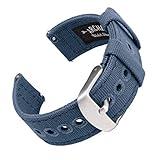 Archer Watch Straps - Canvas Quick Release Watch Bands (Classic Denim Blue, 22mm)