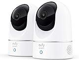 eufy Security Indoor Cam E220 2-Cam Kit, 2K Security Indoor Camera Pan & Tilt, Plug-in Camera with Wi-Fi, Human & Pet AI, Voice Assistant Compatibility, Motion Tracking, Homebase 3 Compatible