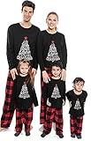 ANGELGGH Family Pajamas Matching Sets, Cute Christmas Printed 2 Piece Sleepwear, Holiday PJs Jammies for Couples/Women/Men (Youth, 2-3T, Black Joy)