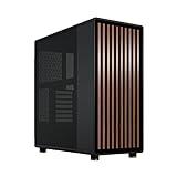 Fractal Design North - Genuine Walnut Wood Front - Mesh Side Panels - Two 140mm Aspect PWM Fans Included - Type C USB - ATX Airflow Mid Tower PC Gaming Case,Charcoal Black