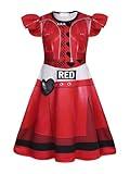 WonderBabe Girls Red Costume Kids Cosplay Cartoon Movie Dress Halloween Birthday Party Outfits size 7-8 Years