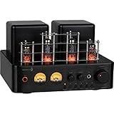 Dayton Audio HTA100 Integrated Stereo Hybrid Hi-Fi Vacuum Tube Class A/B Amplifier 100 Watts RMS with Subwoofer Output, Headphone Output, Bluetooth 5.0, with Record Player Phono Preamp and USB DAC