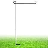 ESTTOP Garden Flag Stand, Thickened Pole Sturdy Straight Premium Metal Yard Flag Holder Weather-Proof Flagpole Seasonal Garden Flag, Christmas Garden Flag, Outdoor Decor Decoration