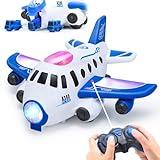 HOLYFUN Toddler Airplane Toys with Mini Cars, Kids Music Toy Plane with Sounds and Lights for 3,4,5 Year Olds Boys and Girls