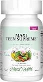 Maxi Health Teen Supreme Hers Vitamins for Teen Girls (120) - Women's Multivitamin for Energy, Immune Boost, Body & Brain Growth - Womens Multi Vitamins Including D3, Iron, Calcium, Digestive Enzyme