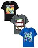 The Children's Place Boys' Short Sleeve Graphic T-Shirt 3-Pack, Gamer Square/Crazy Gamer/One More, Medium