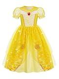 Marendyee Princess Dress up Clothes for Girls Age 6-8 Sparkly Tulle Puff Sleeve Birthday Fancy Party Halloween Costume Toddler Kids Princess Dresses