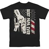 Personalized Best Papa Ever Shirt Gift for Dad Father on Father's Day Birthday Christmas Fist Bump with Names Gifts for Man Daddy Best Dad Ever 4th of July Patriotic Independence Day Tee Shirt