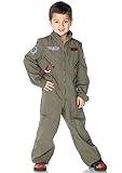 Leg Avenue unisex baby top Gun Movie Boys Flight Suit - Cute Family Halloween Onesie for Kids Adult Sized Costumes, Khaki, Large US