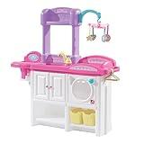 Step2 Love & Care Deluxe Baby Doll Nursery Playset for Kids, Compact Changing Station & Crib, Made of Durable Plastic, Includes Toy Accessories, For Toddlers 2-6 Years Old, Pink