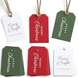 Beautiful Modern Christmas Gift Tags - 48 Quality Paper Labels with Rope for Personalizing Your Holiday Presents - Spread Joy and Cheer with These Festive Christmas Name Tag Stickers