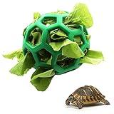 Tortoise Treat Ball Toy Hay Feeder Ball Hanging Feeding Grass Ball Fruit Vegetable Feeder Holder Foraging Toy for Small Animals Pet Tortoise Turtle