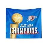 Oklahoma City Thunder 2025 NBA Champions Banner Up Printed Wall Hanging, Official Team Logo & Championship Years, 34" x 40" Polyester Tapestry, Bold Fan Decor for Home, Office, or Game Room