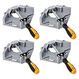 MaxxGeek 4pcs Right Angle Woodworking Clamp, With Adjustable Aluminum Alloy Swing Jaw, Single Handle Clamps, For Welding, Woodworking