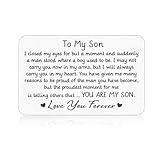 Son Gifts from Mom Dad To My Son Wallet Card Valentines Gifts for Boys Xmas Christmas Gift for Adult Son Grown Son 16th 18th Birthday Gift for Adult Son Step Son Young Men Gifts Age 20s